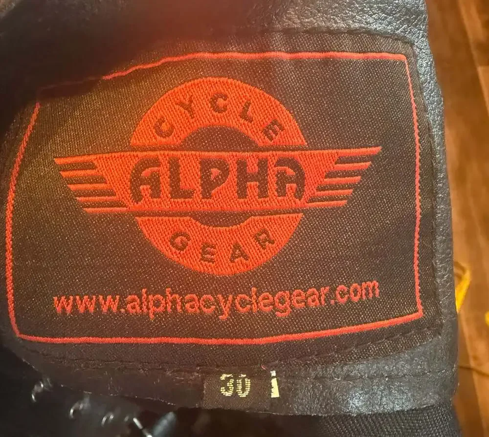 Alpha Cycle Gear Black Leather Motorcycle Chaps